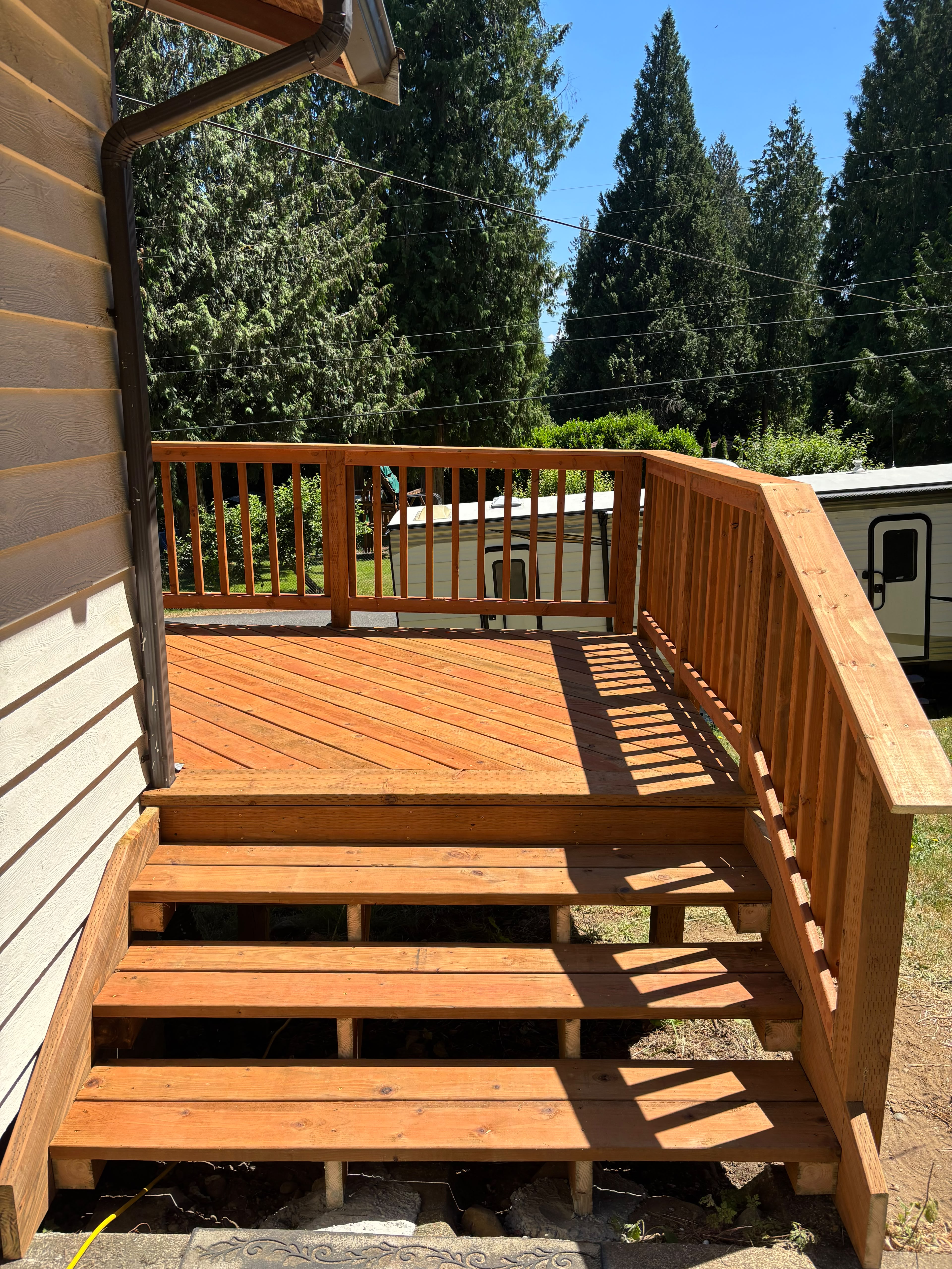 New Cedar Deck with Steps